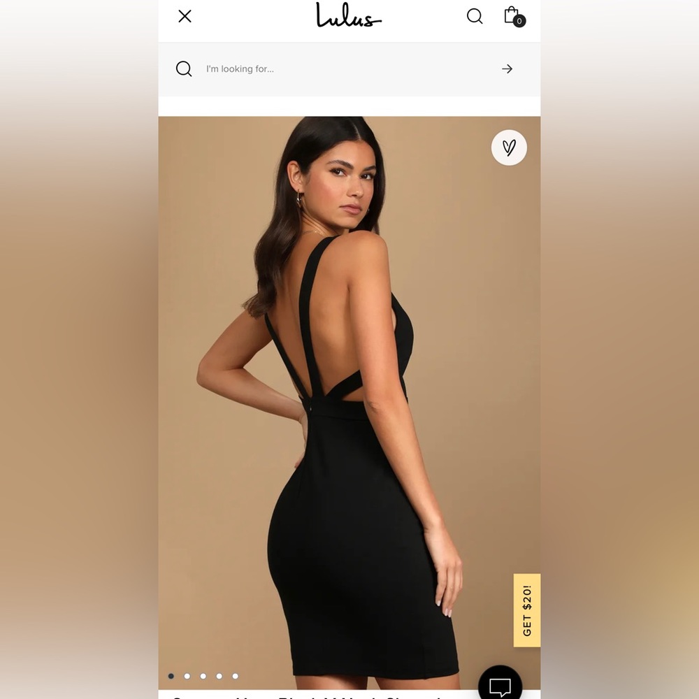 Lulus little Black dress, v-neck, scrappy back, size medium - Picture 2 of 6